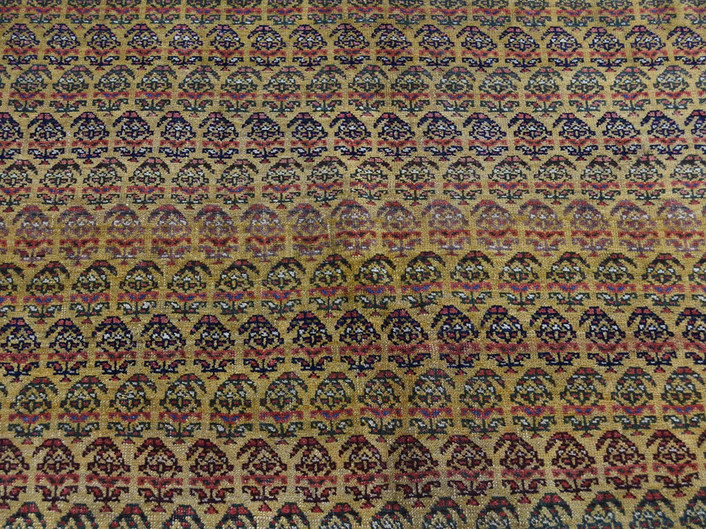 Vintage Hand Knotted Yellow Wool Runner Oriental Rug 5'1" x 9'10"