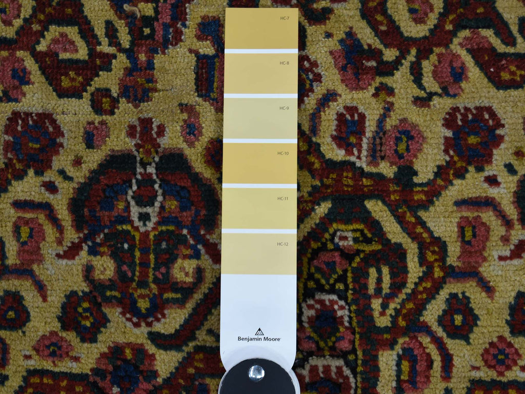 Vintage Hand Knotted Yellow Wool Runner Oriental Rug 7'2" x 20'1"