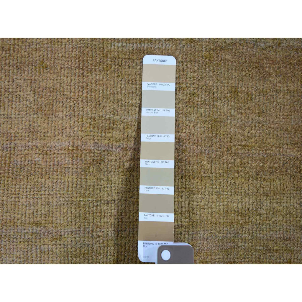 Vintage Hand Knotted Yellow Wool Rectangle Oriental Rug 16'3" x 19'10"