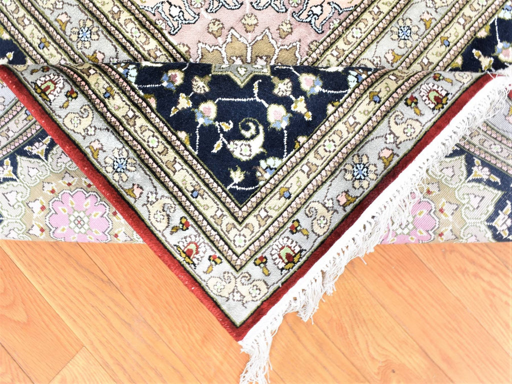 New Hand Knotted Red Silk & Cotton Blend Rectangle Oriental Rug