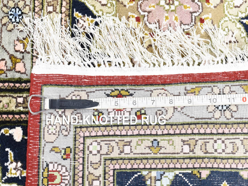 New Hand Knotted Red Silk & Cotton Blend Rectangle Oriental Rug